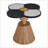 Unique Four-Leaf Clover Side Table for Living Room, Bedroom, Small Spaces – Decorative Accent Table with Wood-Grain Base-129149297-129149299