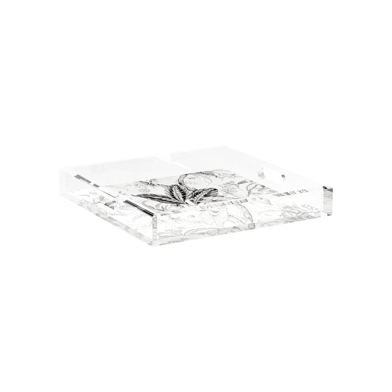 Amazonia Acrylic Square Decorative Tray, Dovecote, 12"W x 12"D x 2"H