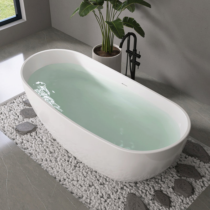 Baignoire de trempage autoportante en acrylique 70 po Fslefay