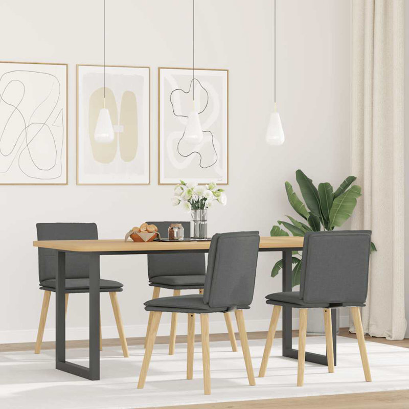 Ensemble de 4 chaises de salle à manger Vidaxl gris foncé