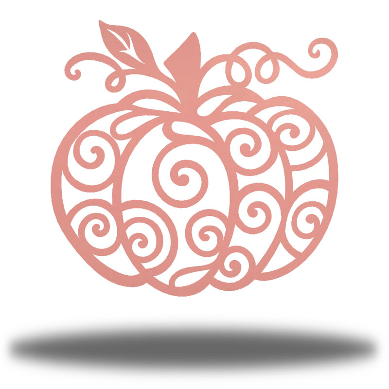 Décoration tourbillon citrouille, H 12 po x l 12 po x P 0,01 po, Rose