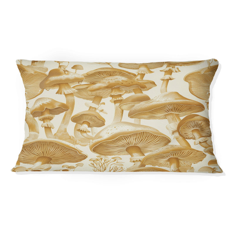 Coussin lombaire champignon doré et blanc