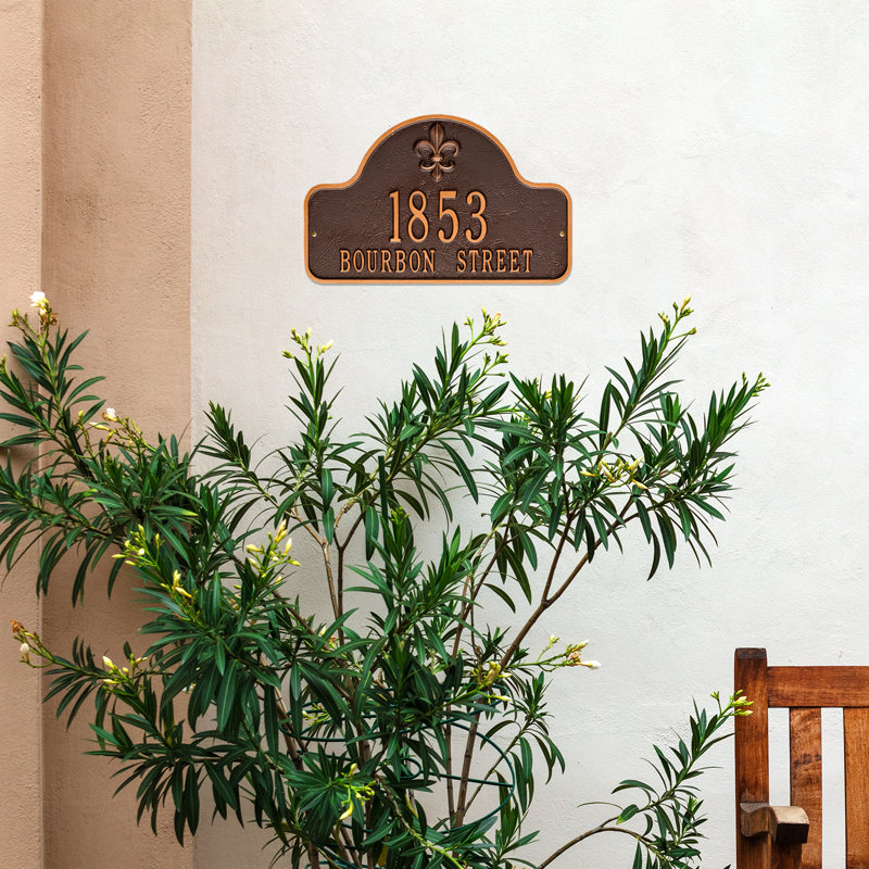Lexy 2-Line Wall Address Plaque, Antique Copper, Yes