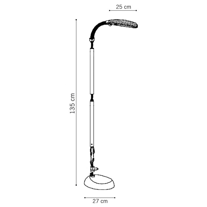 Lampe de travail sur pied 53 po, gris