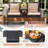 Ensemble de conversation pour causeuse d'extérieur en osier avec coussins moelleux et table basse intégrée pour jardin-276414027