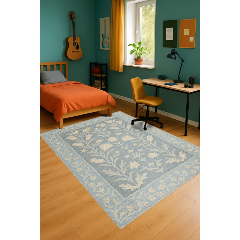 Tapis vert tissé à motif lavable Mosso, 2'6" x 9'10"