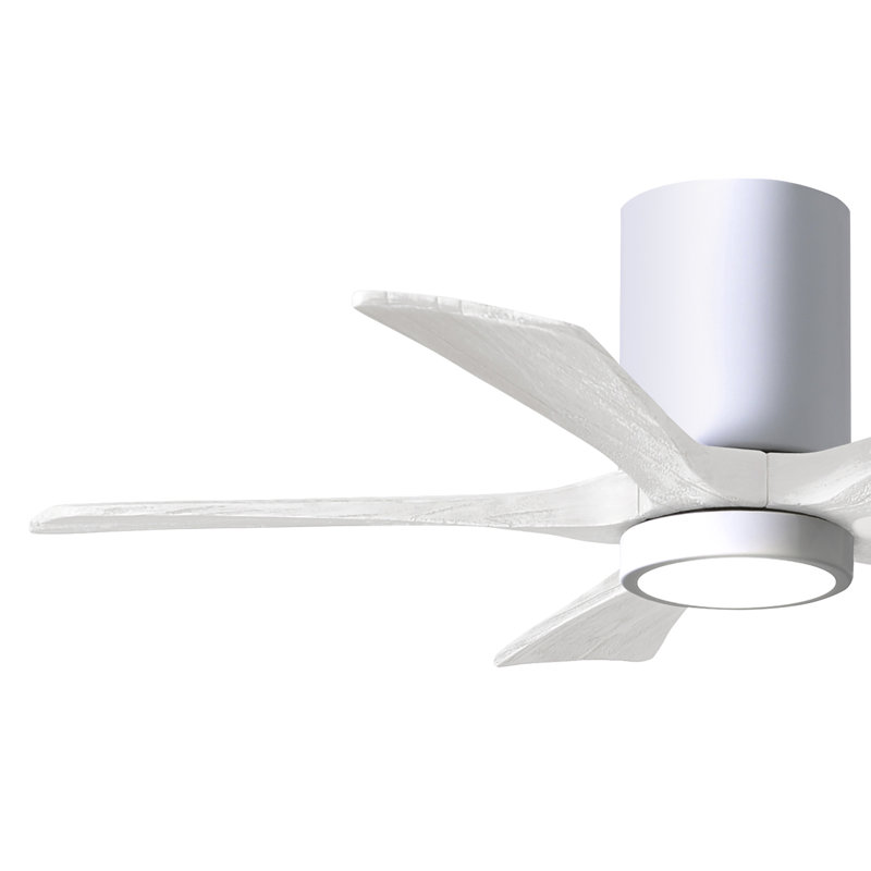Irene Flushmount Light Kit 5 Blade LED Ceiling Fan, Gloss White, Matte White, 42"