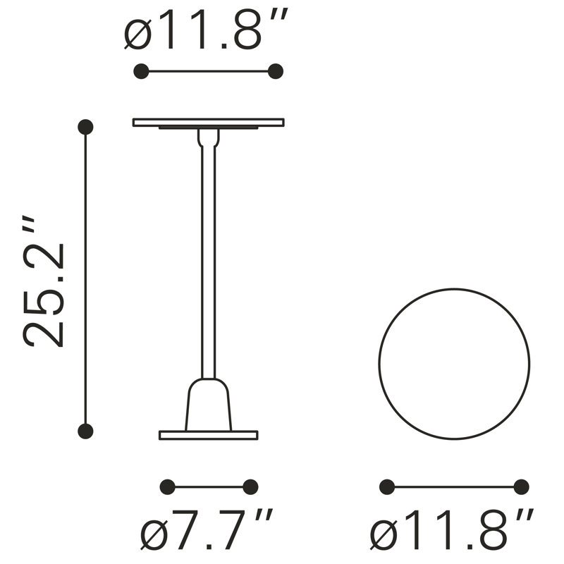 Table d'appoint Woozy blanche et noire