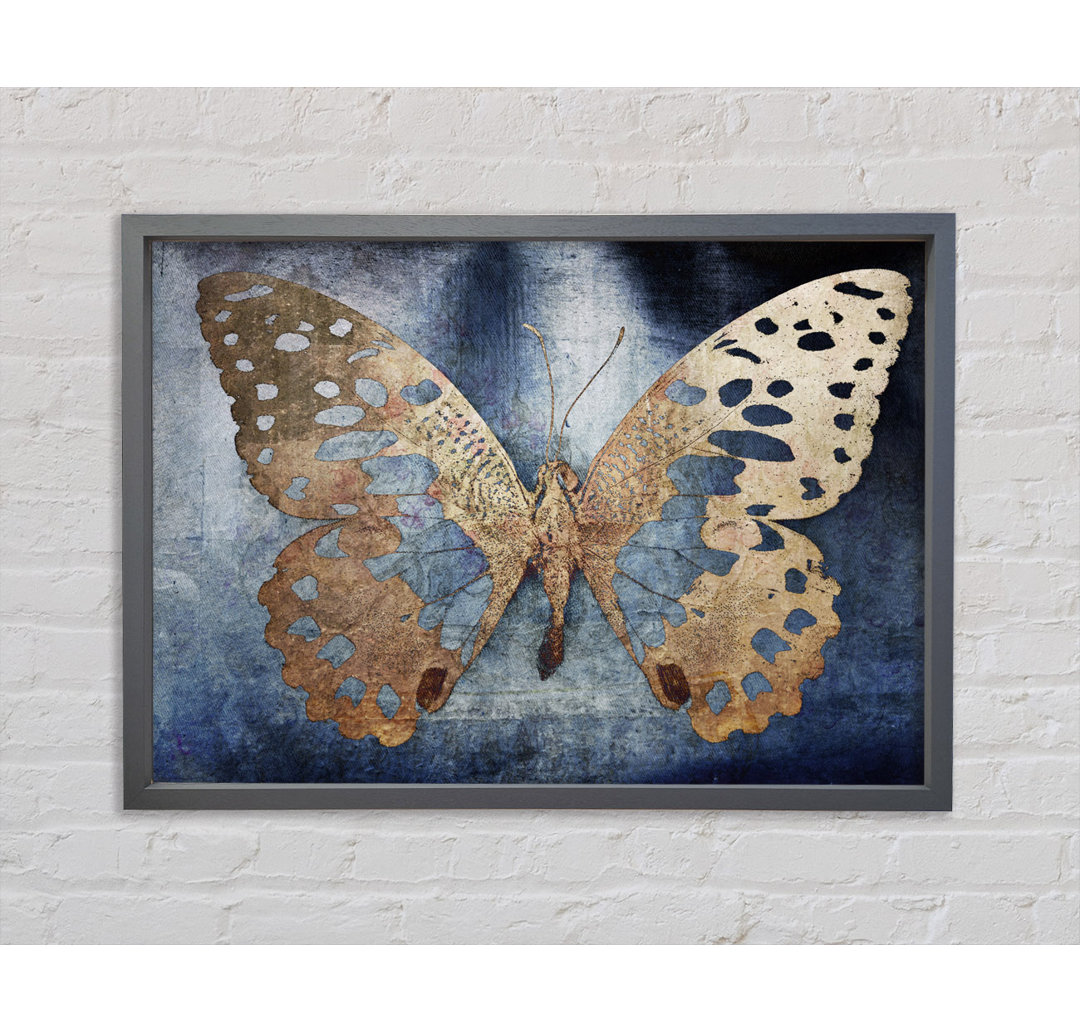 Gold Flake Butterfly - Einzelner Bilderrahmen Kunstdrucke auf Leinwand