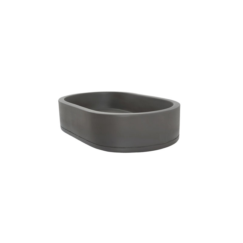 Barclay Uri 22.75'' Concrete Oval Bathroom Sink, Dark Gray