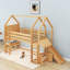 Lit mezzanine simple en bois avec glissoire et rangement-827660684