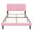 Upholstered Queen Bed In Pink With Headboard - No Box Spring, Easy Assembly, 70.4 Lb Package Weight, 600 Lbs Limit Size Linen Spring Needed, Setup, Modern-2138156655-2138156625