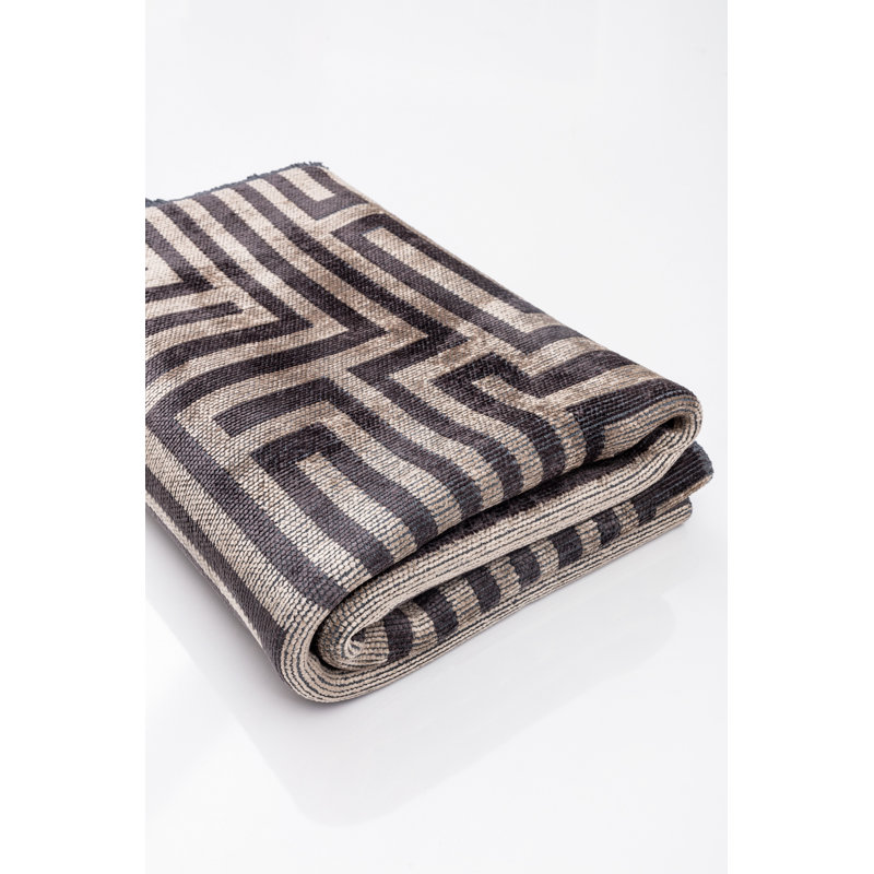 Rapture Gray/Beige/Dark Brown Geometric Luxury Area Rug, Rectangle 7'10" x 11'2"