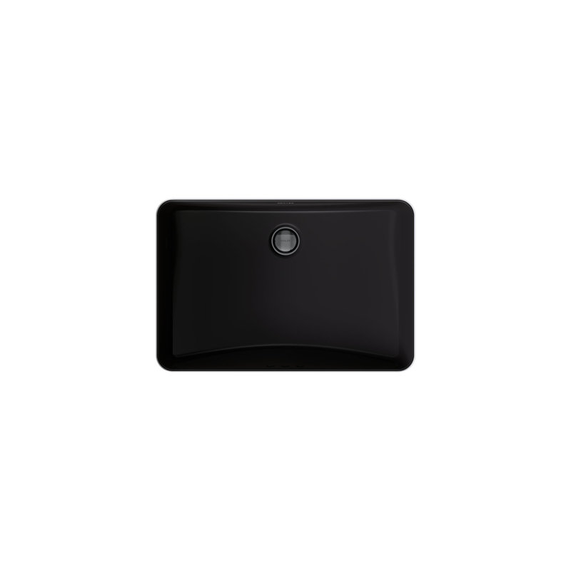 Ladena Vitreous China Rectangular Undermount Bathroom Sink, Black