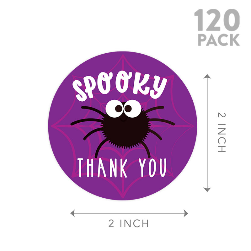 «Thank You Spooky» Mignonne araignée, joyeux Halloween, autocollants