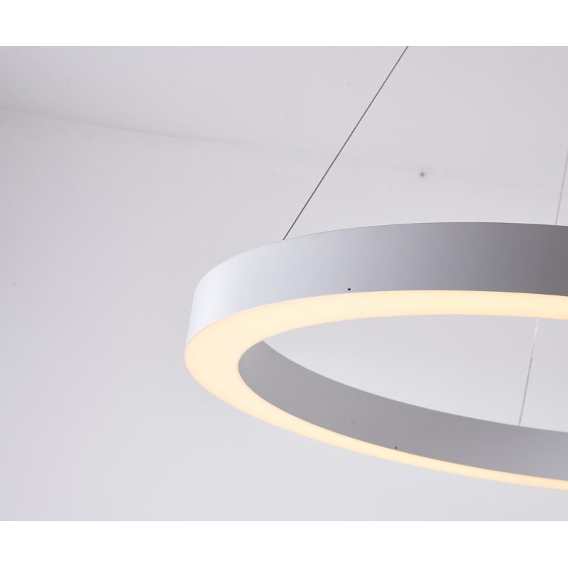 Lustre halo 1 lumière DEL blanc mat, Blanc mat