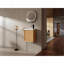 Ensemble de meuble-lavabo mural 18,5 po avec lavabo en résine, porte simple fermée, ensemble d'armoires de salle de bain, panneau de fibres à densité moyenne, bois naturel (KD-Packing)