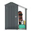 Solution de rangement 2 en 1 en acier galvanisé, imperméable et fiable, idéale pour les outils de jardinage, bois facile à assembler avec indicateurs, compartiment verrouillable, brun, capacité de charge de la tablette: 70 lb