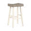 2 tabourets de bar, bois massif, blanc et café, tabourets de salle à manger transitionnels, 2 pièces et capacité de 250 lb