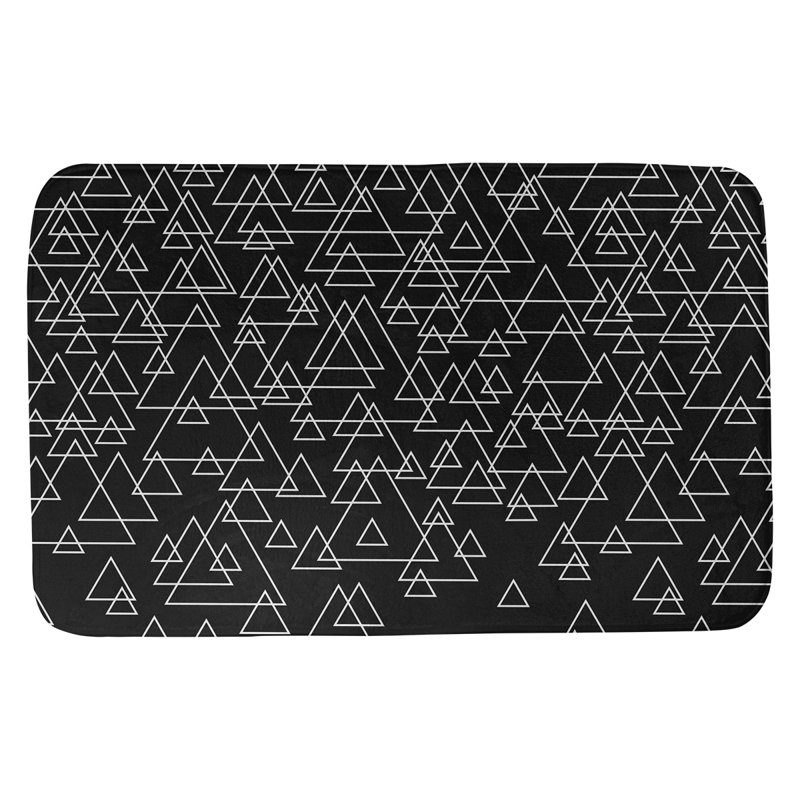 Tapis pour salle de bain Avicia, l 21 po x L 34 po, Noir