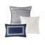 Ensemble d'édredon en jacquard 7 pièces grand bleu marine-119071219
