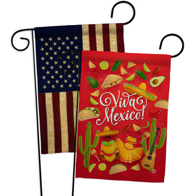 Drapeau de jardin 19 x 13 po Viva Mexico