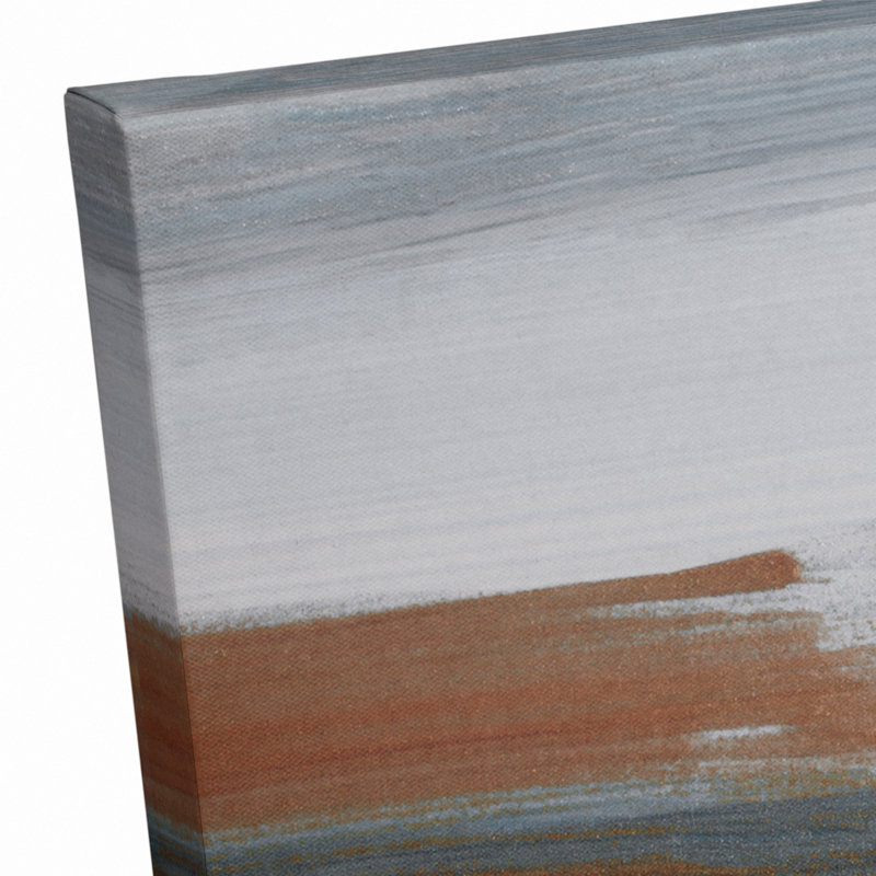 Impression sur toile marine et rouille, H 16 po x l 20 po