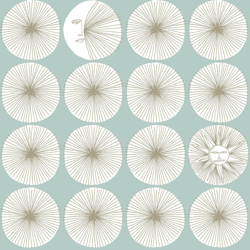 Geometric Peel & Stick Wallpaper Roll, Light Blue/Glint