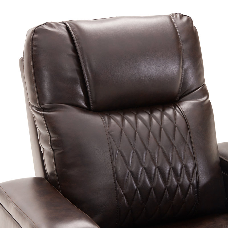Fauteuil inclinable Power Motion avec port de charge USB et rangement à bras cachés 2 porte-gobelets pratiques, Brun