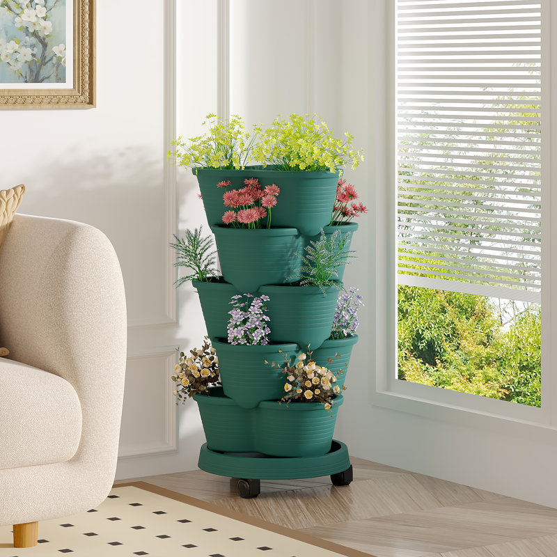Pot à fleurs Soban, Vert foncé
