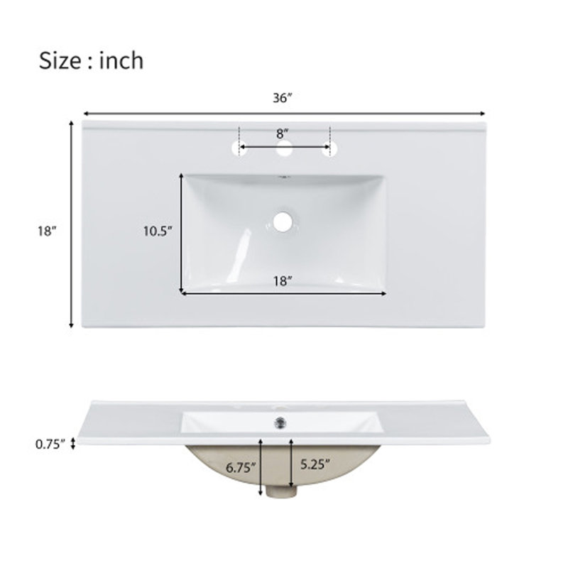 Meuble-lavabo 36 po avec plateau en céramique