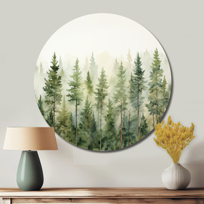 Pin, rêve minimaliste - paysages d'art rond en métal