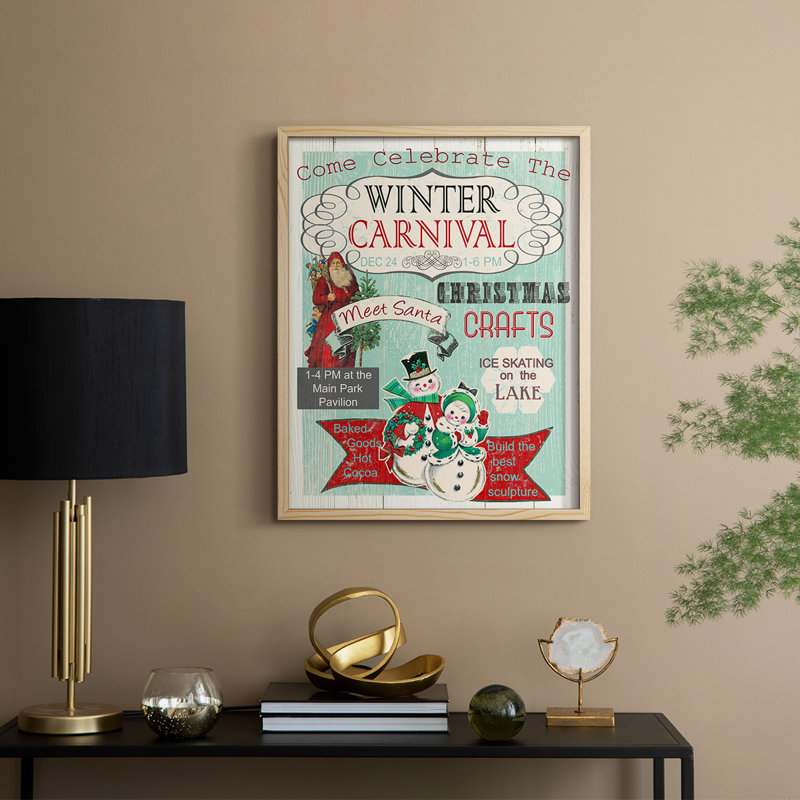 Bright Christmas Carnival, reproduction encadrée - bois massif, H 11 po x l 9 po