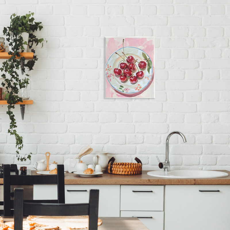 Plaque murale «Plate of Summer Cherries», conception par The Prints Vibe