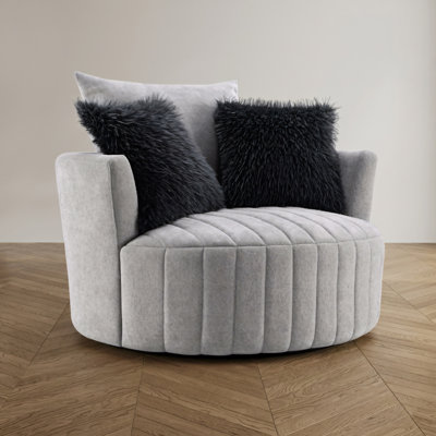 Diala 360-Degree Swivel Oversized Round Chair