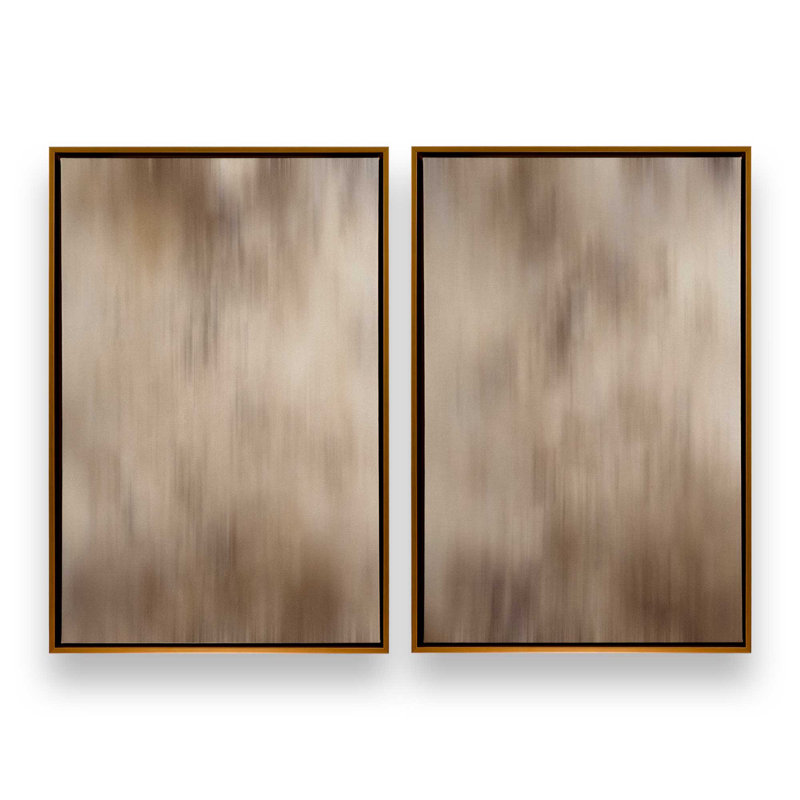 Cosmic Latte, ensemble de 2 impressions sur toile dans un cadre, H 30,75 po x l 41,5 po x P 1,75 po, Cadre flottant or poli