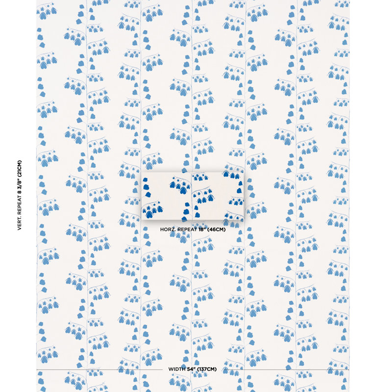 Tissu Schumacher x Peg Norriss, Bleu