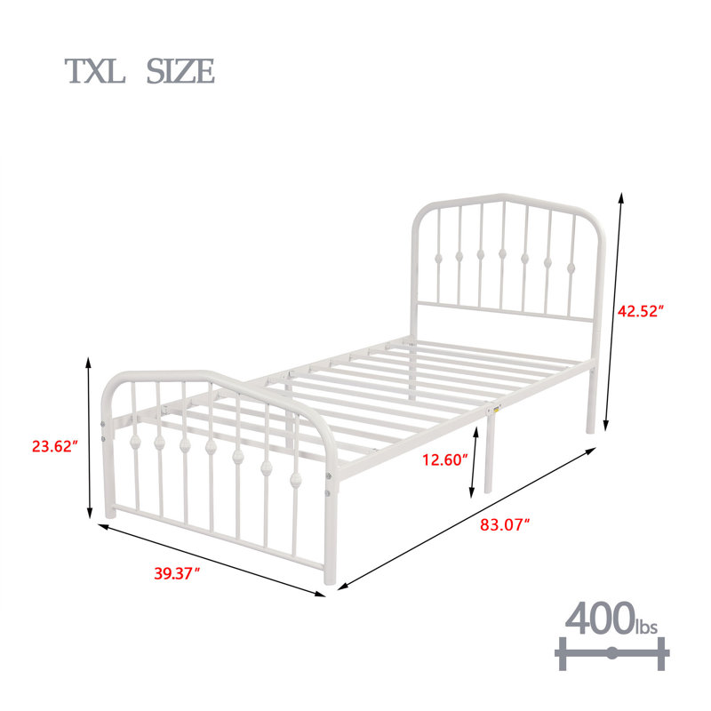 Lit plateforme Aalderk, Simple TG, Blanc
