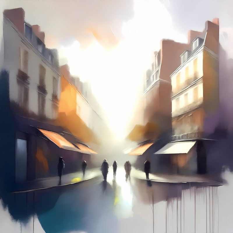 Aube éthérée, H 24 po x l 24 po