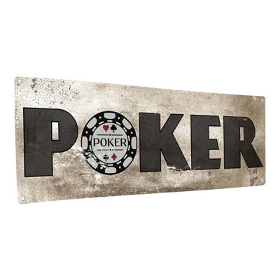 " Distressed, Poker Metal Sign "