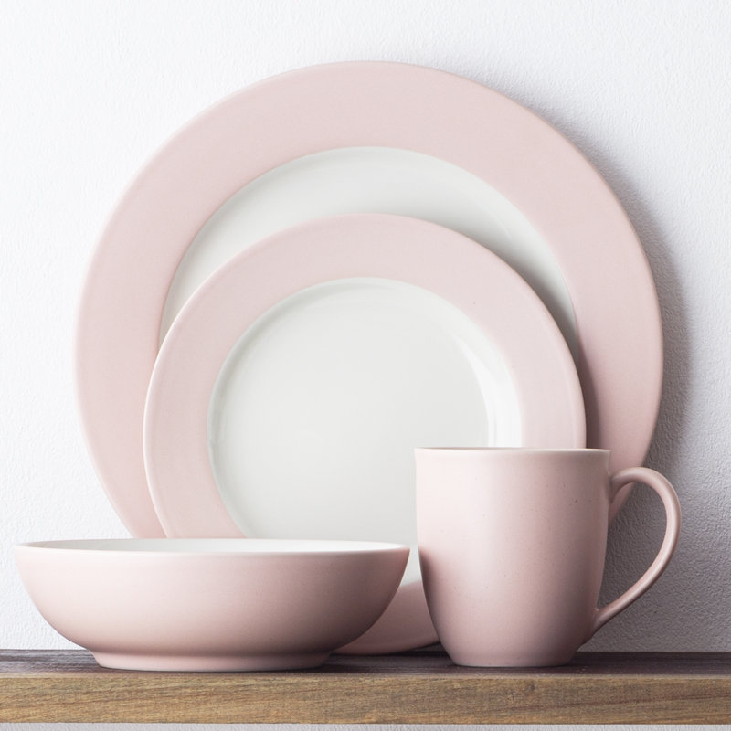 Noritake Colorwave Rim 4-Piece Place Setting, Service for 1, Pink