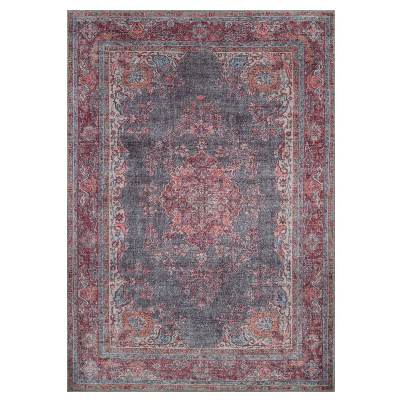 Premium Machine Washable Carpet, 4.6 x 6.2 Feet, 100% Polyester, 1850 g/m² | Pile Height: 0.2 Inches | Eco-Friendly Recycled Poly Cotton Underside | Perfect for Living Room, Bedroom, and High-Traffic Areas