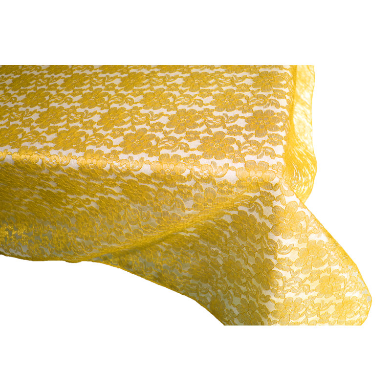 Floral Lace Overlay, 120" x 58", Marigold