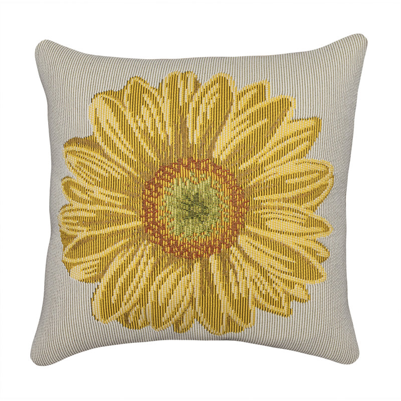 Marina Flower Indoor/Outdoor Pillow, Yellow Floral