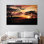 «Savannah Sunset», impression sur toile, paysage africain, art mural blanc 1P