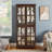 Curio Display Cabinet With Adjustable Shelves And Glass Doors, For Showcasing Collectibles In A Four-Door Design-1649286873