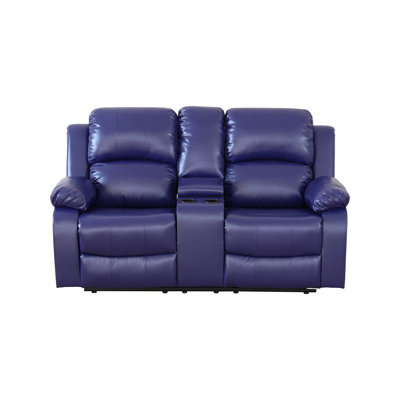 Perna 82" W Faux Leather Manual Reclining Sofa
