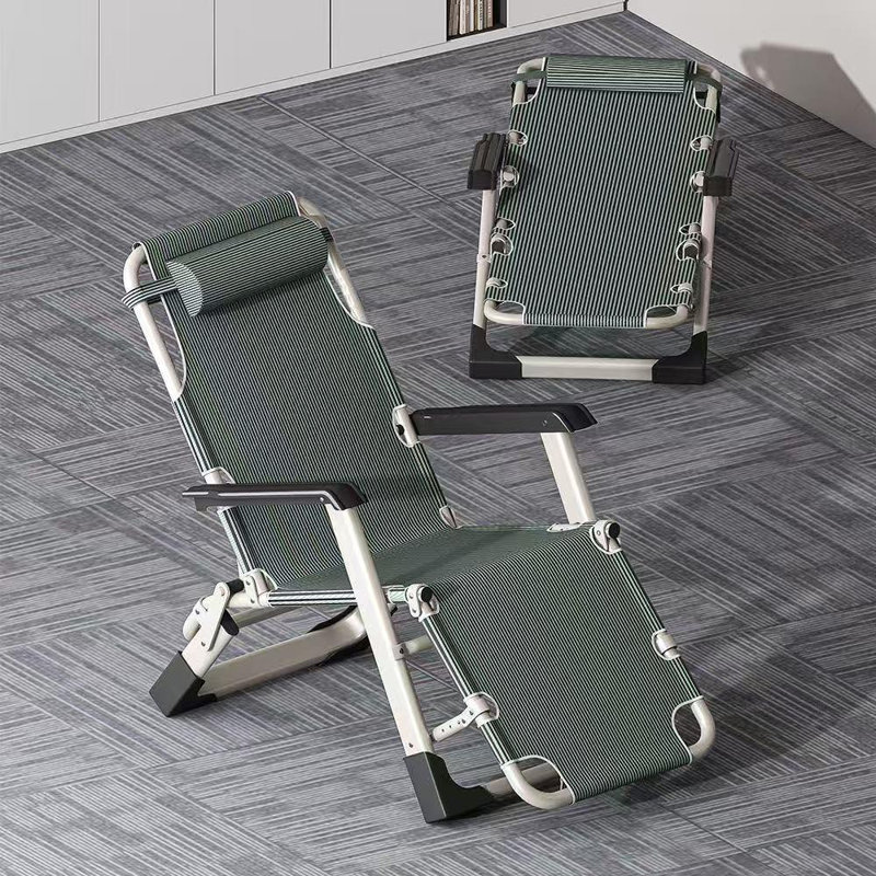 Chaises longues ergonomiques avec dossier réglable et assise en vinyle, Gris