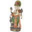 Sculpture Cole et ganesh en résine grise avec des accents verts, bleus et rouges