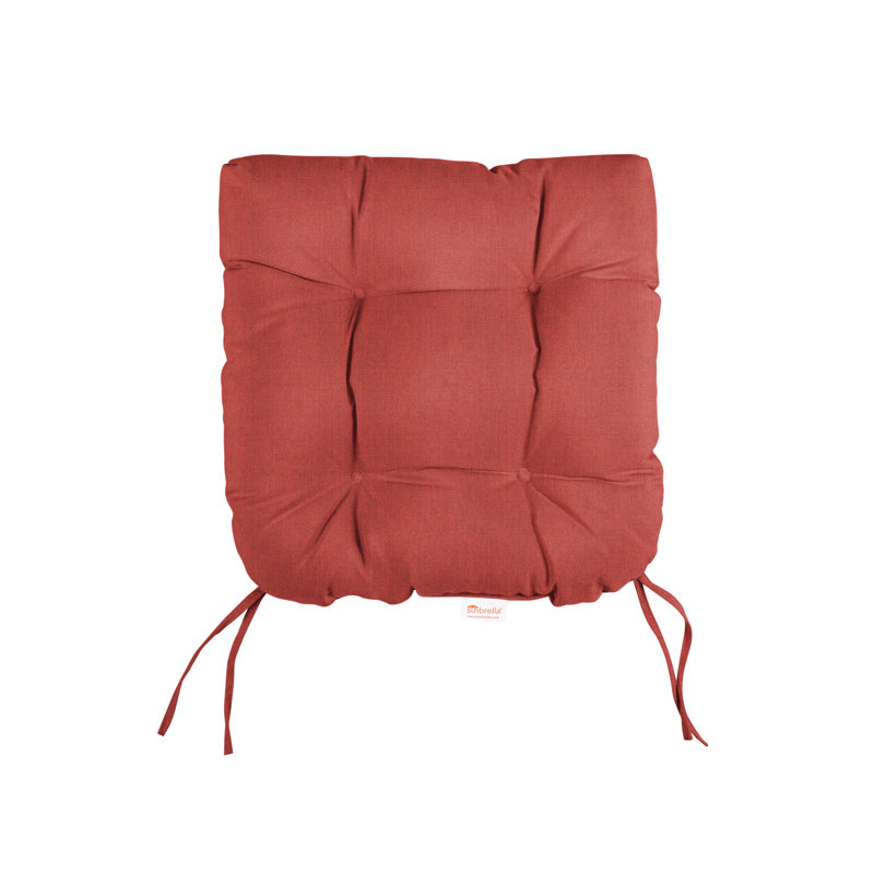 Tufted Outdoor Sunbrella Seat Cushion, 16" W, Canvas Henna Sunbrella® Canvas